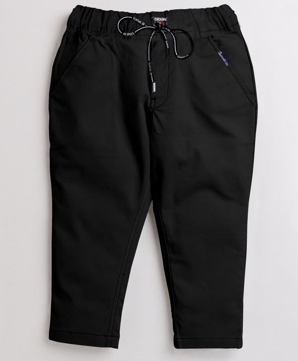 BRUCEWANE Regular Fit Black Trousers for Kids