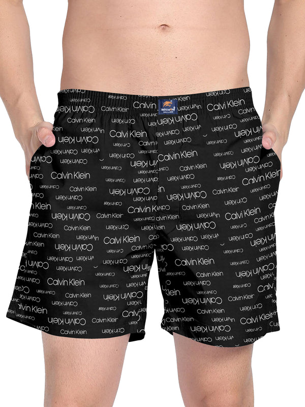 BRUCEWANE Pure Cotton Black CK Assorted Woven Boxers