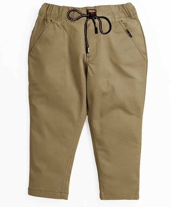 BRUCEWANE Regular Fit Khaki Trousers for Kids